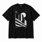 Void Signal Tee – Black streetwear graphic t-shirt on white background