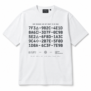 Urban Cipher Drop Tee – Front view, white streetwear graphic t-shirt