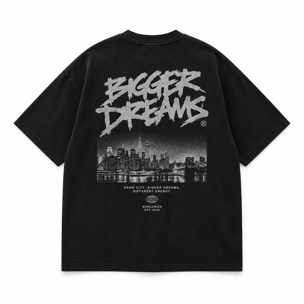 Void Signal Tee – Back view, black streetwear t-shirt